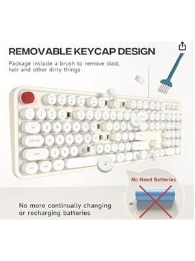 USB Wired Keyboard, white, raised buttons